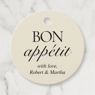Elegant Crämig Vit Bon Appetit Personlig Gåvor Etiketter