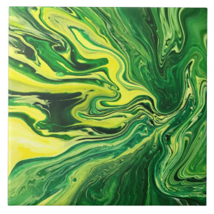 Elegant Crazy Agate 5 - Gult för Grönt Kakelplatta