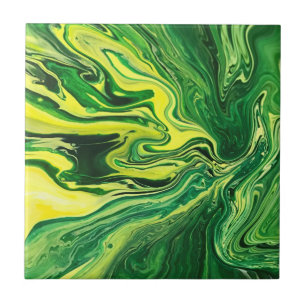 Elegant Crazy Agate 5 - Gult för Grönt Kakelplatta