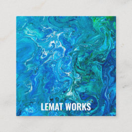 Elegant Crazy Snöre Agate 2 - Blue Aqua Fyrkantigt Visitkort