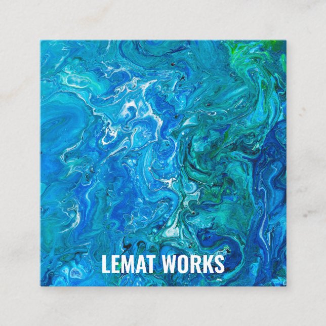 Elegant Crazy Snöre Agate 2 - Blue Aqua Fyrkantigt Visitkort (Framsida)