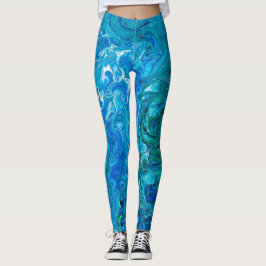 Elegant Crazy Snöre Agate 2 - Blue Aqua Leggings