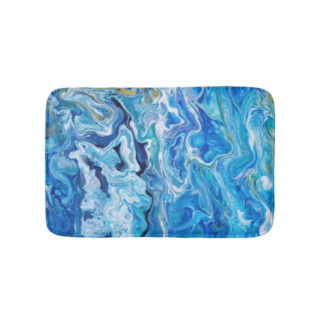 Elegant Crazy Snöre Agate 6 - Ocean Blue Badrumsmatta (Framsidan)