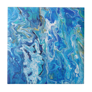 Elegant Crazy Snöre Agate 6 - Ocean Blue Kakelplatta