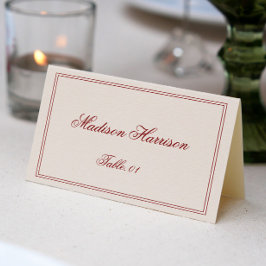 Elegant Cream and Burgundy Wedding Place Card DIY Inbjudningar