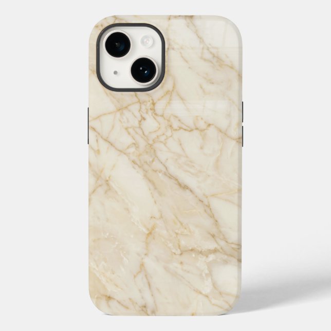 Elegant Cream and Gold Marble iPhone Case (Baksida)