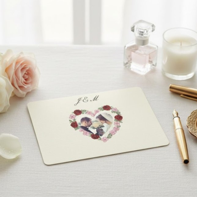 Elegant Cream and Gold Rose Heart Wedding Inbjudningar (Skapare uppladdad)