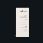 Elegant Cream & Black Modern Bröllop Middag Menu Meny<br><div class="desc">Elegant Cream & Black Modern Bröllop Middag Menu (meny) med möjlighet att anpassa alla titlar och all text. Ange Zazzle-redigeraren för ytterligare designanpassningar.</div>
