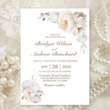 Elegant Cream Blommigt Bröllop