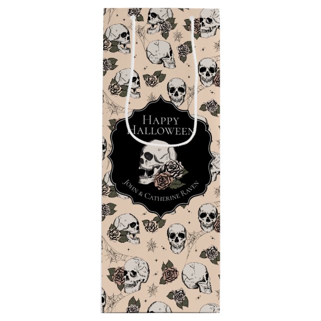 Elegant Cream Blommigt Döskallars Halloween (Framsidan)