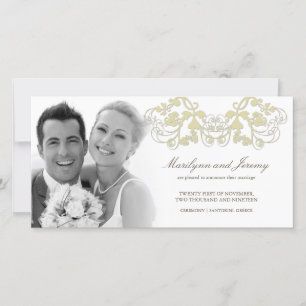 Elegant Cream Blommigt Flourish Bröllop Meddelande