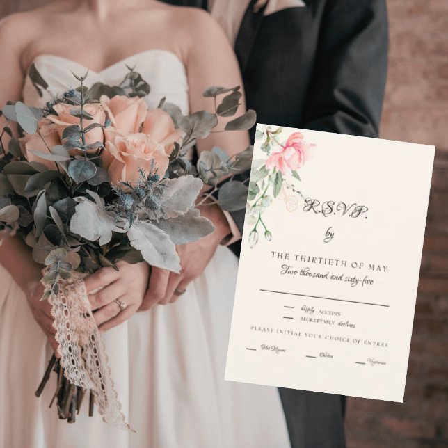 Elegant Cream  Blommigt OSA för innerskript Kort (Skapare uppladdad)