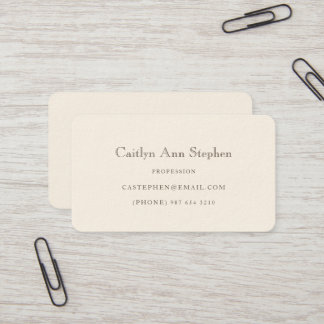 Elegant Cream Business Card Visitkort