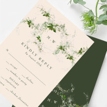 Elegant Cream Eucalyptus Utandning Monogram Bröllo
