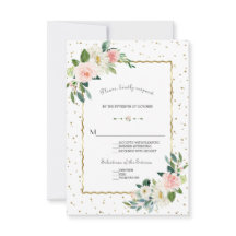Elegant  Cream Flowers Guld Glitter Bröllop
