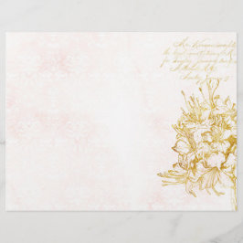 Elegant Cream & Guld Damask Skrapbook Papper