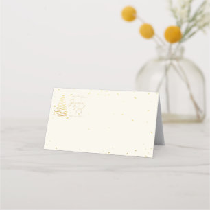 Elegant Cream & Guld, julfest Placeringskort