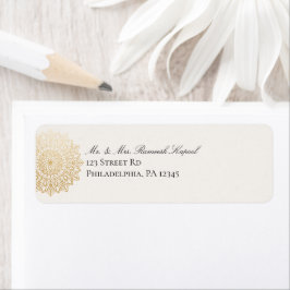 Elegant Cream Guld Mandala Returetiketter Returadress Etikett
