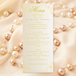 Elegant Cream Ivory and Gold Wedding Menu Card Meny