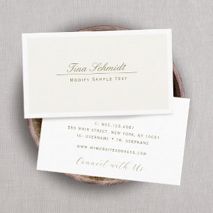 Elegant Cream, Ivory White Visitkort