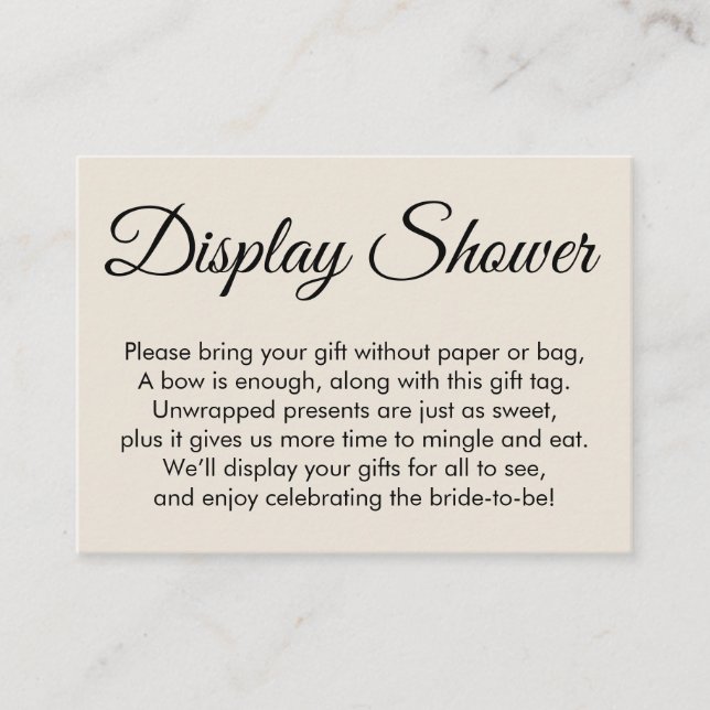 Elegant, Cream No Wrap Möhippa Gift Card Tilläggskort (Framsida)