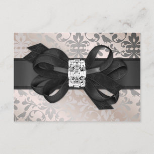 Elegant Cream och Silver OSA med Bow Kort