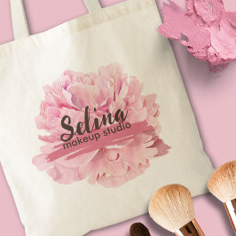 Elegant Cream  Rosa Blommigt Makeup Studio Tygkasse