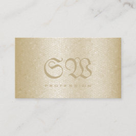 Elegant Cream Snake Mönster Light Färg Monogram Visitkort