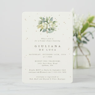 Elegant Cream Snowberry+Eucalyptus Möhippa Inbjudningar