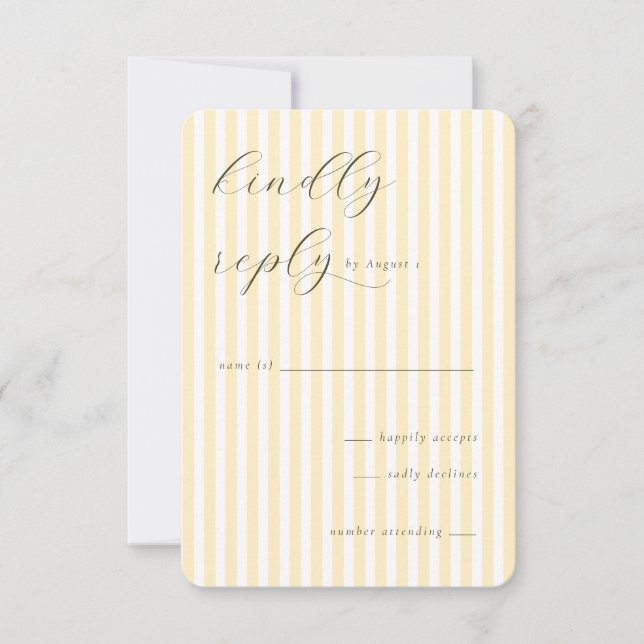 Elegant Cream Striped Invitations OSA Kort (Framsida)