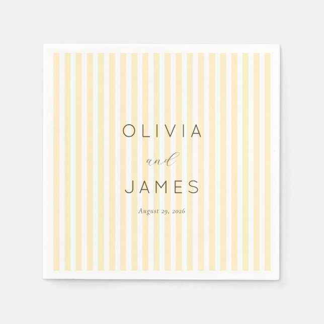 Elegant Cream Stripes Pappersservett (Framsidan)
