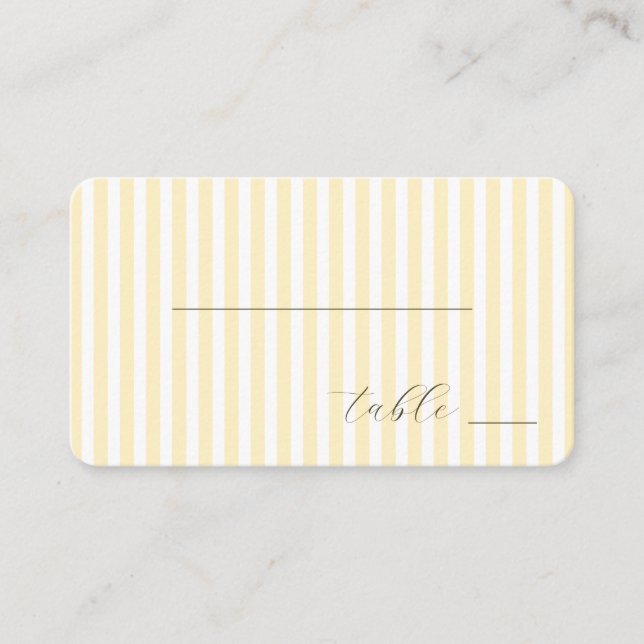 Elegant Cream Stripes Placeringskort (Framsida)