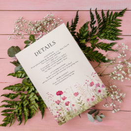 Elegant Creamy Vild Flower Bröllop Tilläggskort