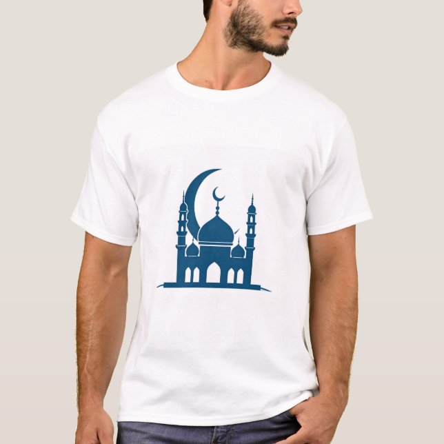 Elegant Crescent Moon Ramadan T-Shirt (Framsida)