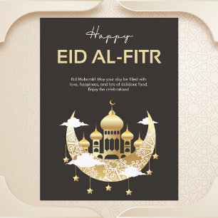 Elegant Crescent och Mosque Eid al-Fitr Vykort
