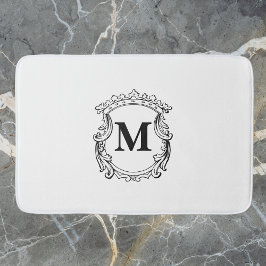 Elegant Crest Anpassad Monogram  Badrumsmatta