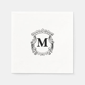Elegant Crest Custom Monogram  Pappersservett