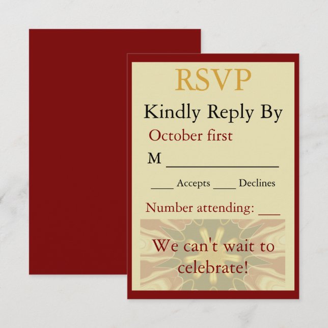 Elegant Crimson and Cream Starburst Design Traditi (Fram/baksida)