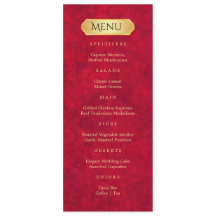 Elegant Crimson Guld Luxury Royal Menu