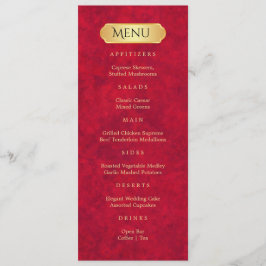 Elegant Crimson Guld Luxury Royal Menu Meny