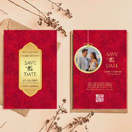 Elegant Crimson Guld lyx royal Inbjudningar