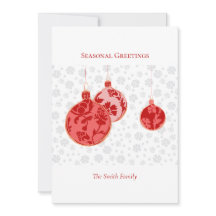 Elegant Crimson Minimal Blommigt Ornaments