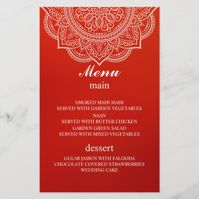 Elegant crimson Paisley Indian Hindu Bröllop (Framsida)