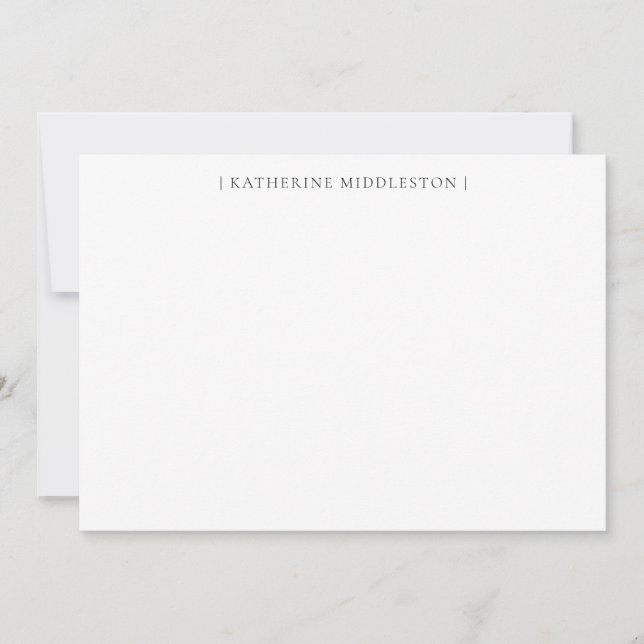 Elegant Crisp White | Anteckningskort (Framsida)