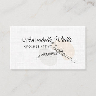 Elegant Crochet Artist Minimalist Affärskort Visitkort