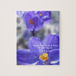 Elegant Crocus Lila Photo Quote Pussel