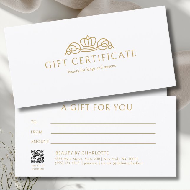 Elegant Crown Salon Vit Presentkort (Elegant Crown Salon White Gift Certificate)