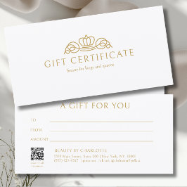 Elegant Crown Salon White Gift Certificate