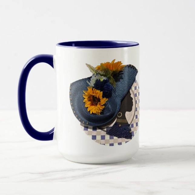 ELEGANT CROWNS - BLUE SUNFLOWER MUGG (Vänster)