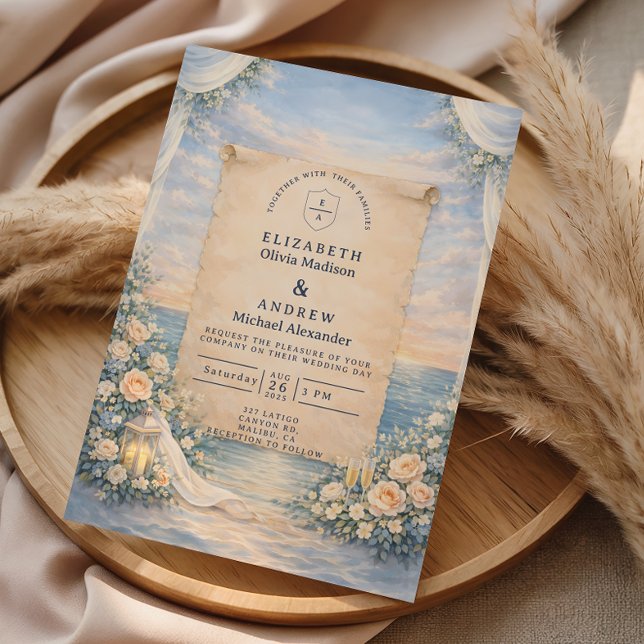 Elegant Cruise Ship Wedding Inbjudningar (Skapare uppladdad)